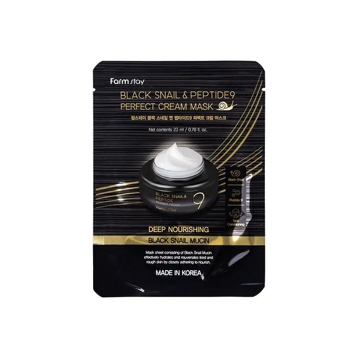 Farmstay Blacksnail & Peptide9 Perfect Cream Mask