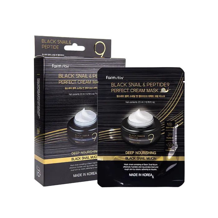 Farmstay Blacksnail & Peptide9 Perfect Cream Mask