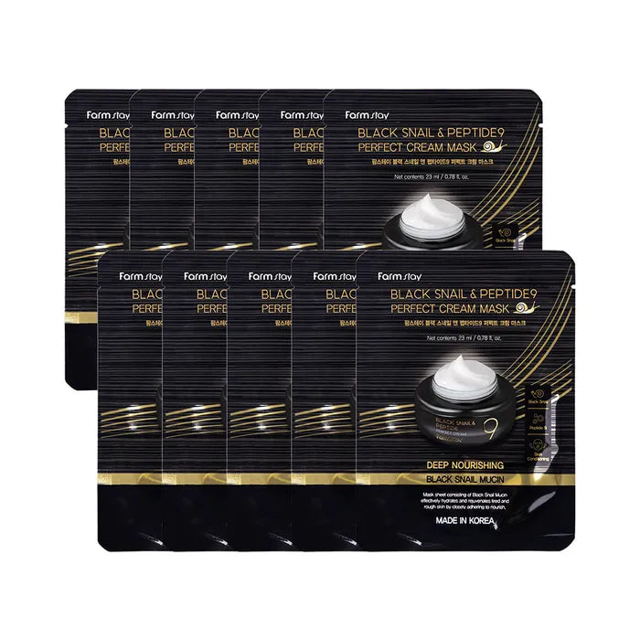 Farmstay Blacksnail & Peptide9 Perfect Cream Mask