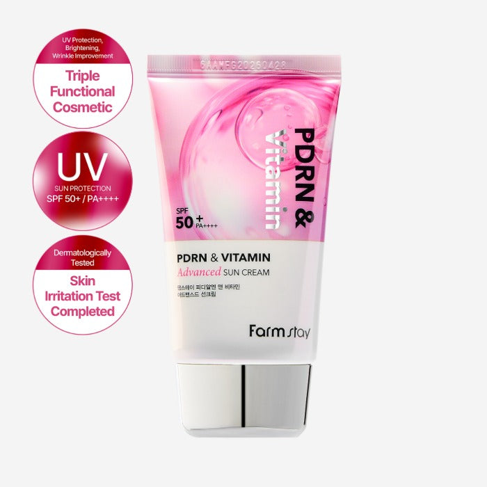 FARMSTAY PDRN & VITAMIN ADVANCED SUN CREAM SPF50+ PA++++ 50g