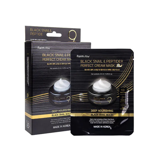 Farmstay Blacksnail & Peptide9 Perfect Cream Mask